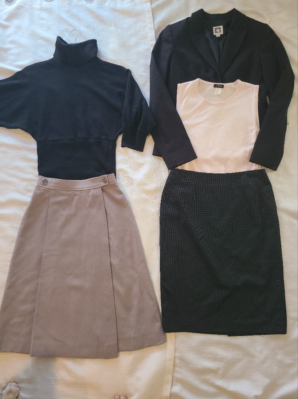 Lot X 5 Office Work Wear Pencil Skirt Blazer Jacket Knit Top Bundle Wool Cotton